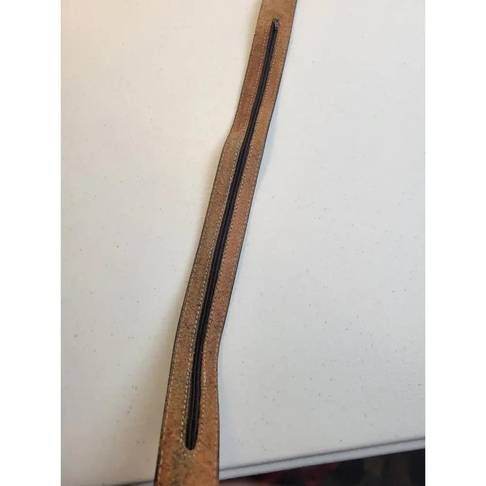 Nocona Brown Embossed Braided Zipped Pocket Inside Classic Belt Men's Size 38-40